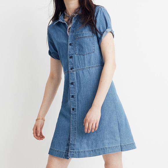 Madewell Denim Button-Up Dress - Picture 1 of 5